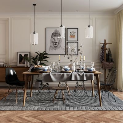 现代北欧餐桌椅组合