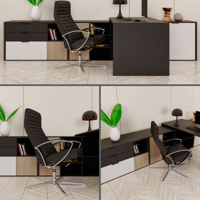 现代办公桌椅组合c