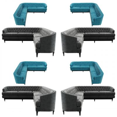 后现代多人沙发转角沙发