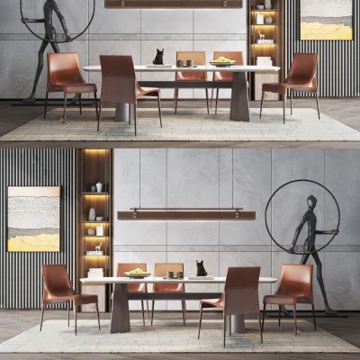 现代餐桌椅组合