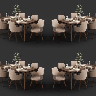 现代餐桌椅组合
