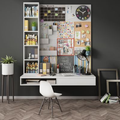 现代北欧书桌椅组合