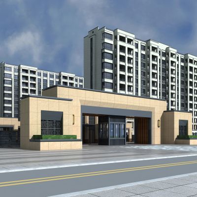 小区入口，大门