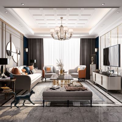 后现代轻奢客厅