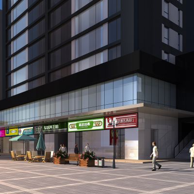 现代裙房3D模型