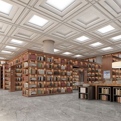 现代风格图书阅览室书店