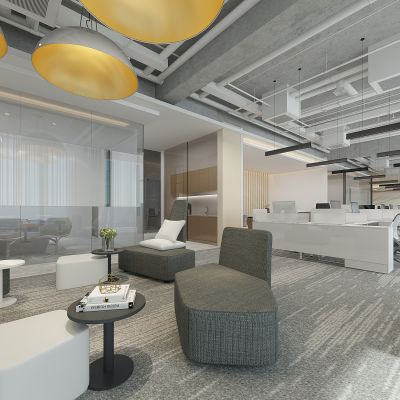 现代办公室休闲等候区