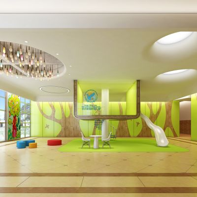 现代风格国际幼儿园门厅