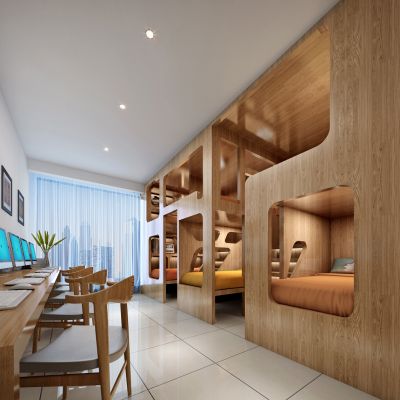 现代风格六人房宿舍