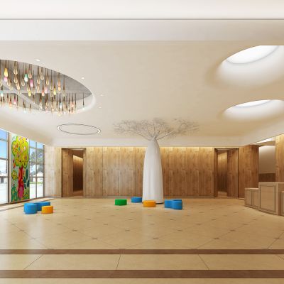 现代风格国际幼儿园门厅