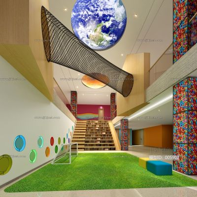 现代风格幼儿园大堂门厅