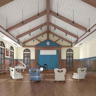 英伦风格幼儿园早教中心音乐教室