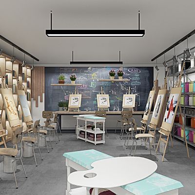 现代风格学校画室