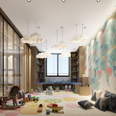 现代儿童玩具图书馆阅读区