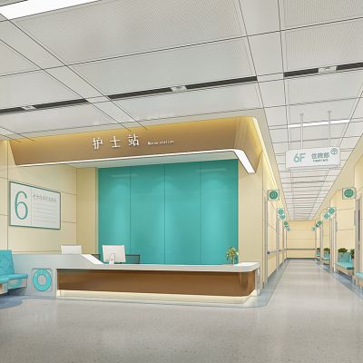 现代医院医疗机构护士站服务台