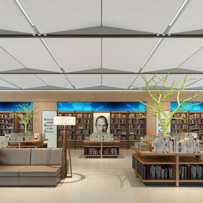 现代书店书吧阅读区