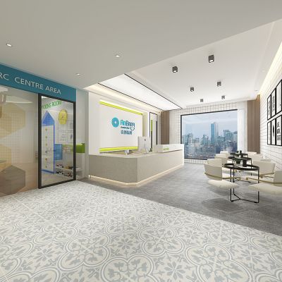 现代儿童口腔医院诊所前台等候区