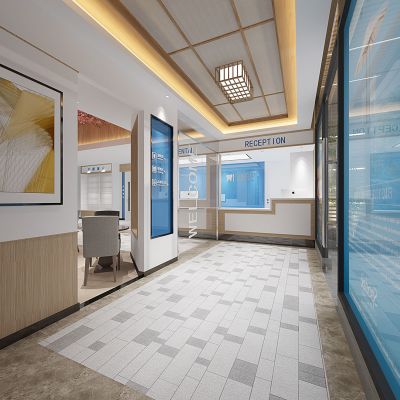 现代口腔医院诊所走廊