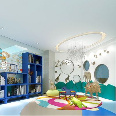 现代牙科医院儿童娱乐区玩具装饰柜