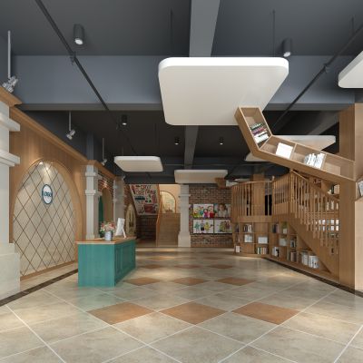 美式幼儿园图书馆活动区