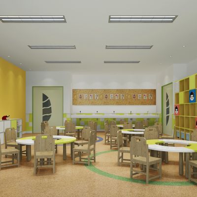 现代儿童休息区活动教室