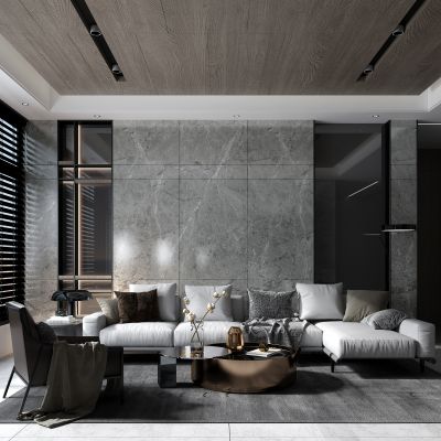 现代风格的客厅