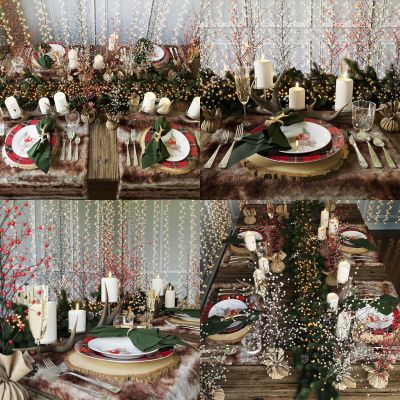 圣诞节圣诞树彩灯餐具组合