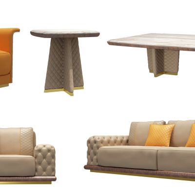 现代皮革组合沙发