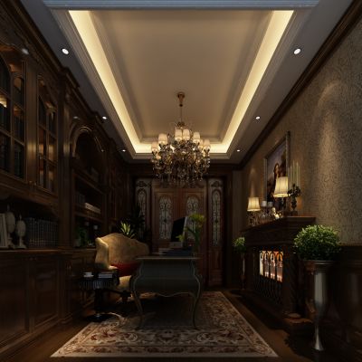 美式书房书柜