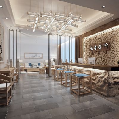 新中式会所大堂