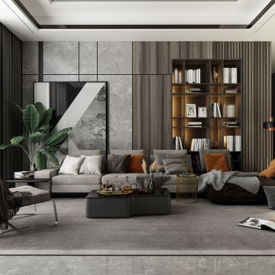 现代风格的客厅