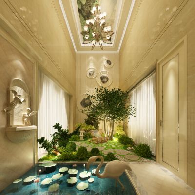 欧式酒店别墅景观