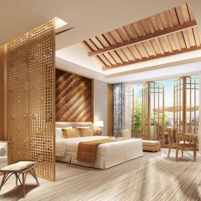 新中式酒店实木大床房