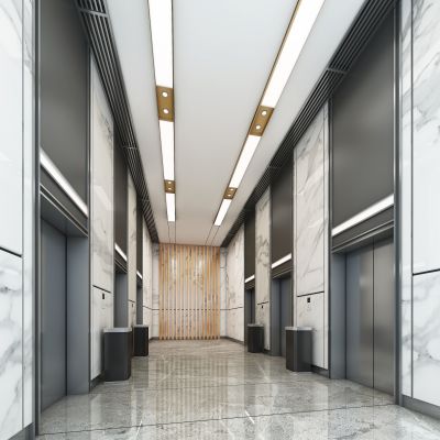 电梯厅3D模型
