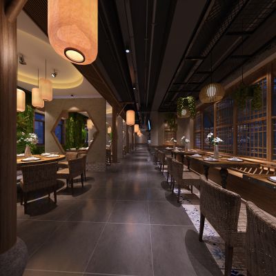 中式餐厅过道
