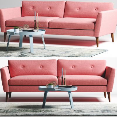 现代北欧双人沙发