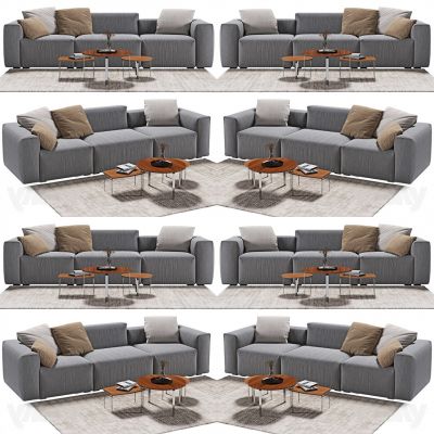 现代北欧多人沙发