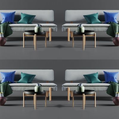 现代北欧双人沙发组合