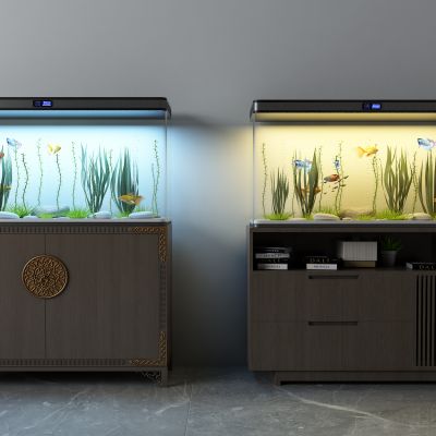 中式鱼缸水族箱