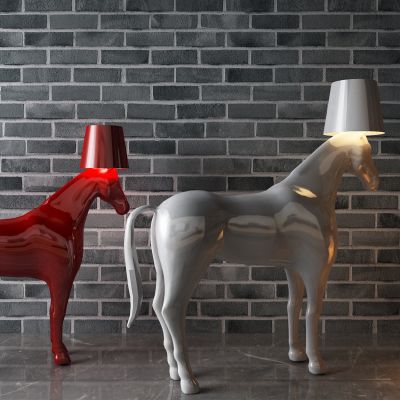 新中式马头仙鹤落地灯