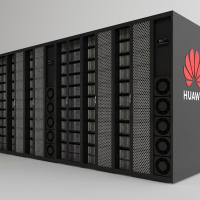 现代服务器主机机房3D模型