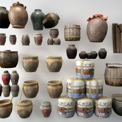 中式陶罐酒缸