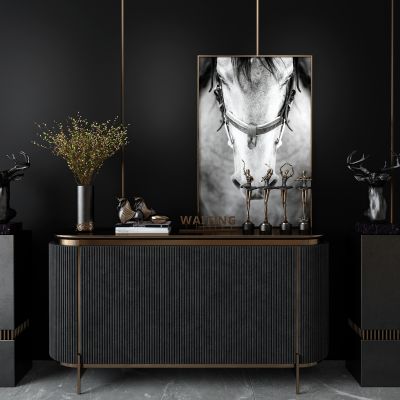 现代轻奢边柜饰品摆件