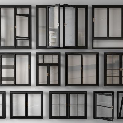 现代窗户平开窗