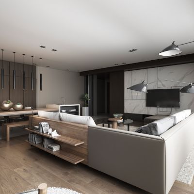 现代风格客厅餐厅