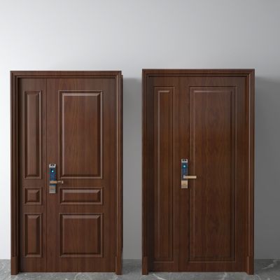 现代子母门实木门
