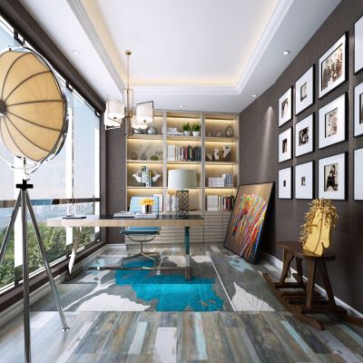 现代轻奢风格书房