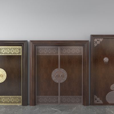 中式大门双开门