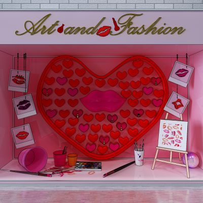 商场化妆品专卖店橱窗画板