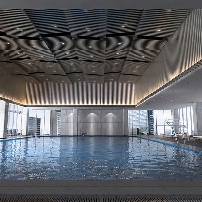 现代游泳馆游泳池